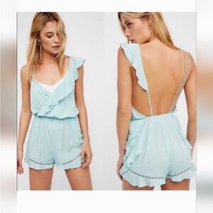 Intimately by free people 🌹Light Blue Ruffled Romper